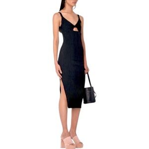 JOHN ELLIOTT NWT Ginza rib twist dress in Black Size L